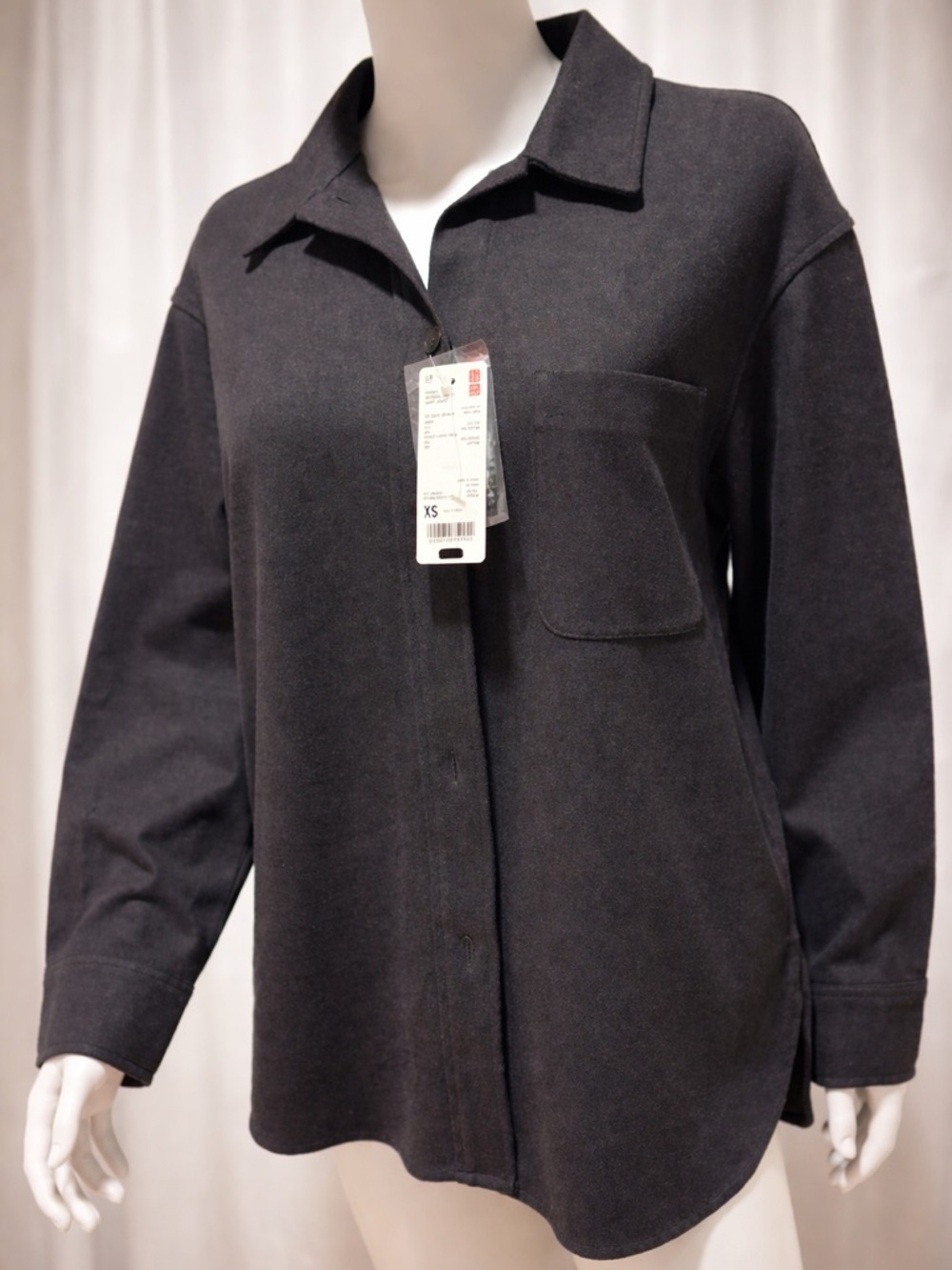 Uniqlo Dark Gray Overshirt with Chest Pocket